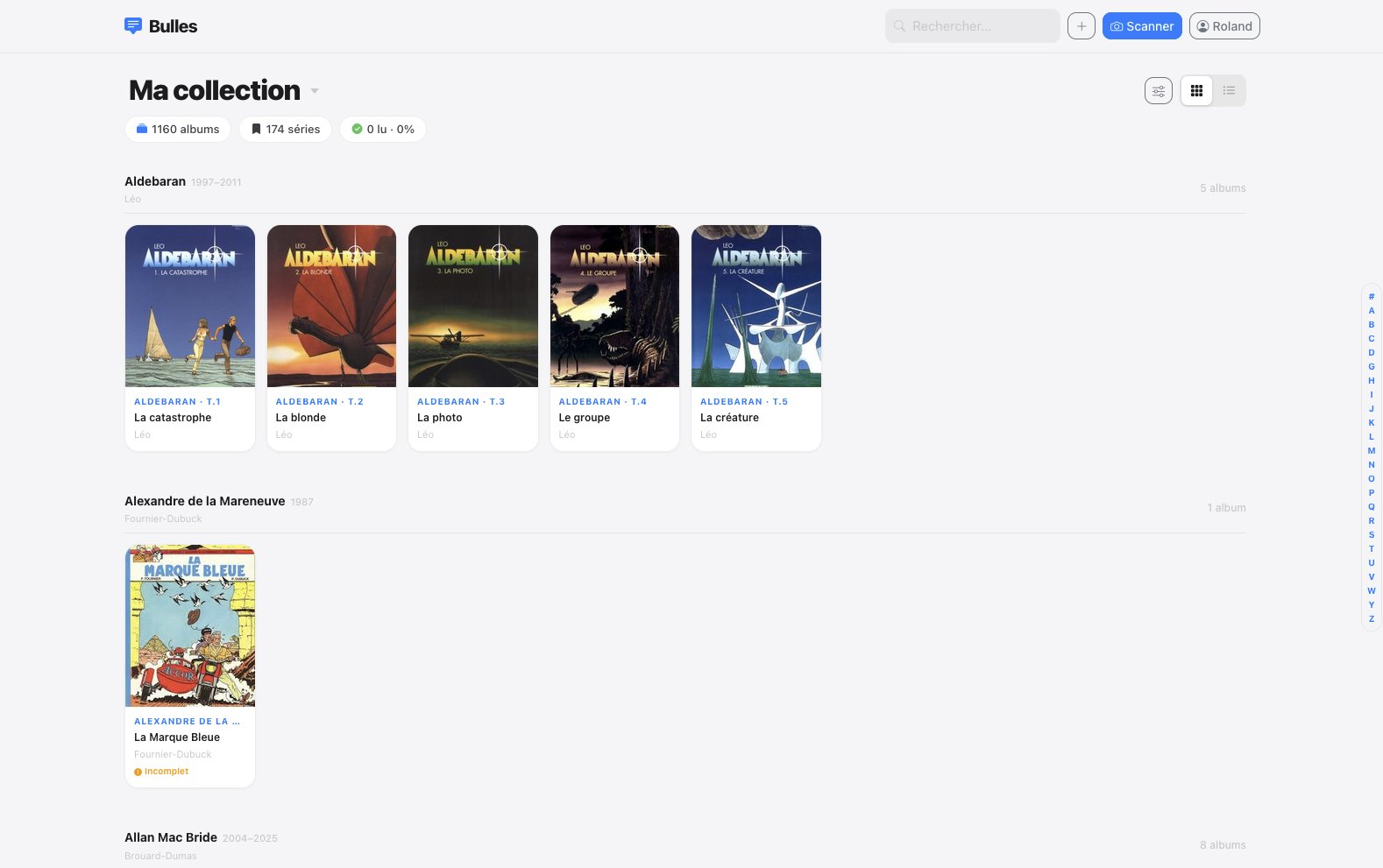 Bulles sur desktop — vue de la collection